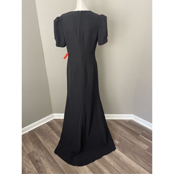 MAC DUGGAL PUFF SLEEVE EMBELLISHED CUTOUT EVENING GOWN - Picture 7 of 8